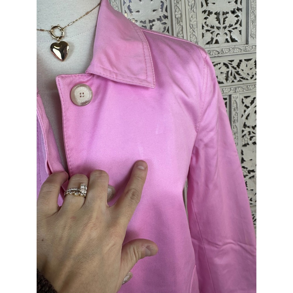NWT Baby Pink Coach Leatherware Collared Preppy Coquette Button Up Jacket Sz‎ XS - Picture 3 of 8